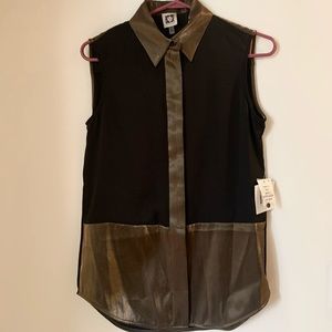 ✨Anne Klein Black and Bronze Gold Sleeveless Top